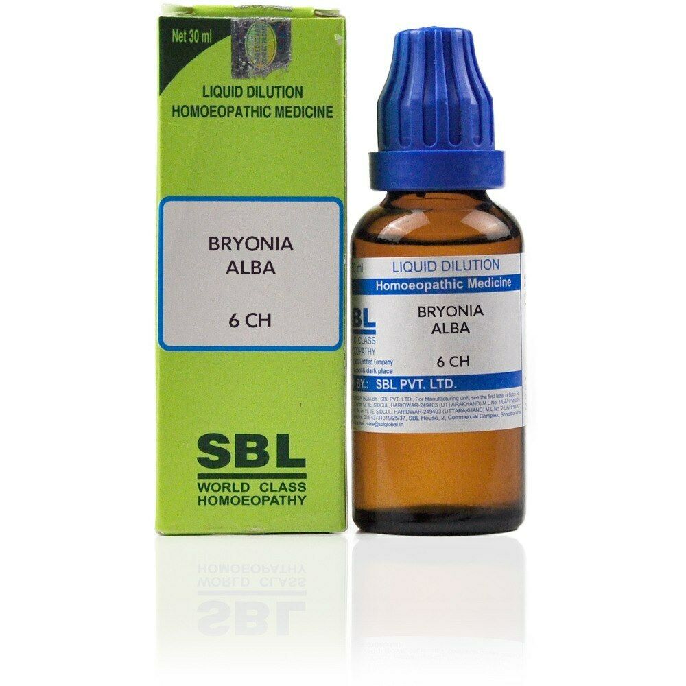 SBL Homeopathic Bryonia Alba Dilution 30ml for Dryness, constipation,swelling 6