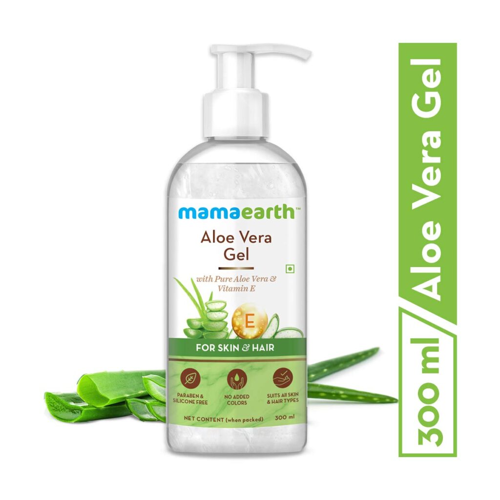 Mamaearth Aloe Vera Gel For Face, with Pure Aloe Vera & Vitamin E for Skin and Hair - 300ml