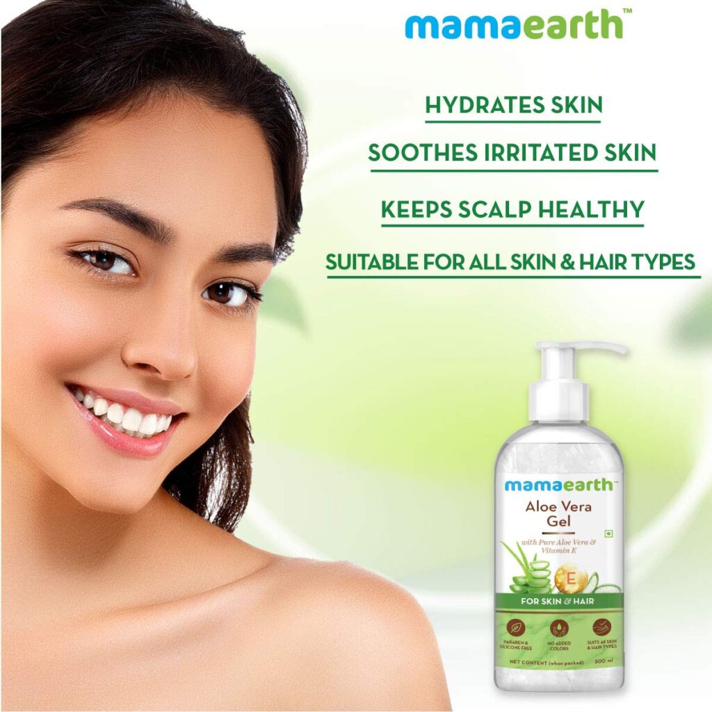 Mamaearth Aloe Vera Gel For Face, with Pure Aloe Vera & Vitamin E for Skin and Hair - 300ml2