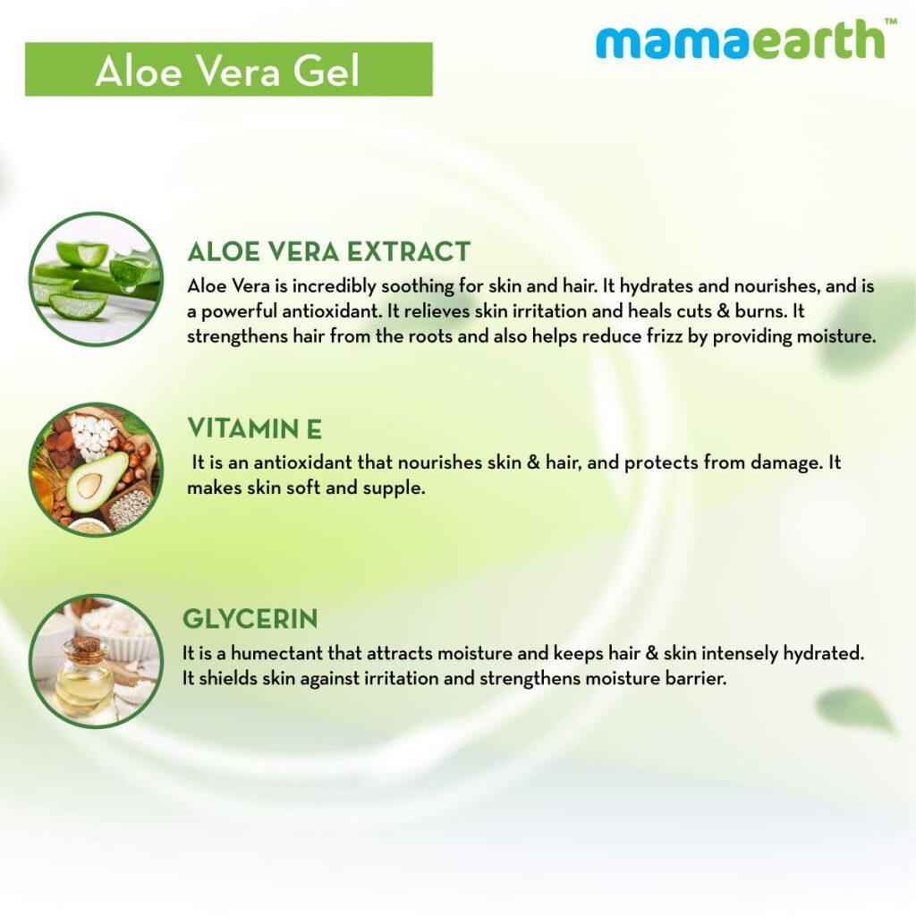 Mamaearth Aloe Vera Gel For Face, with Pure Aloe Vera & Vitamin E for Skin and Hair - 300ml3