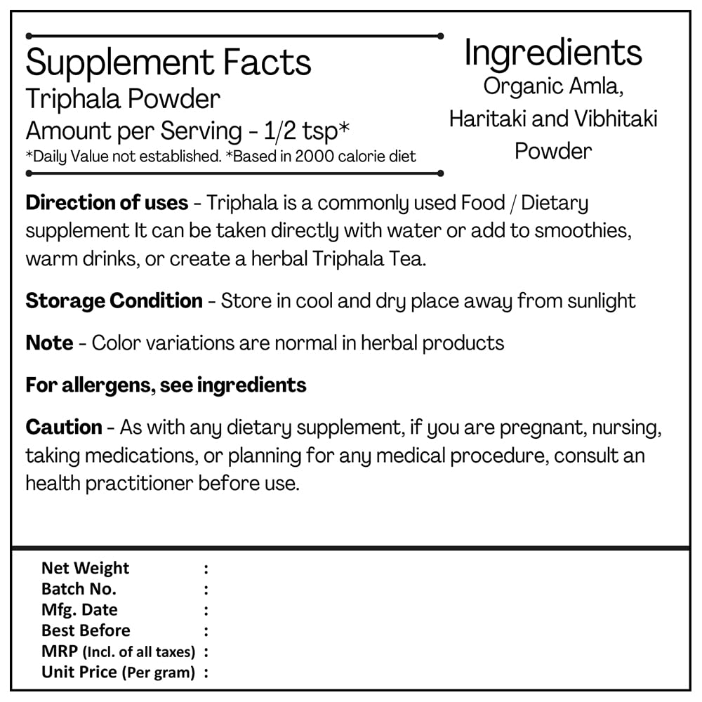 Just Jaivik Organic Triphala 3