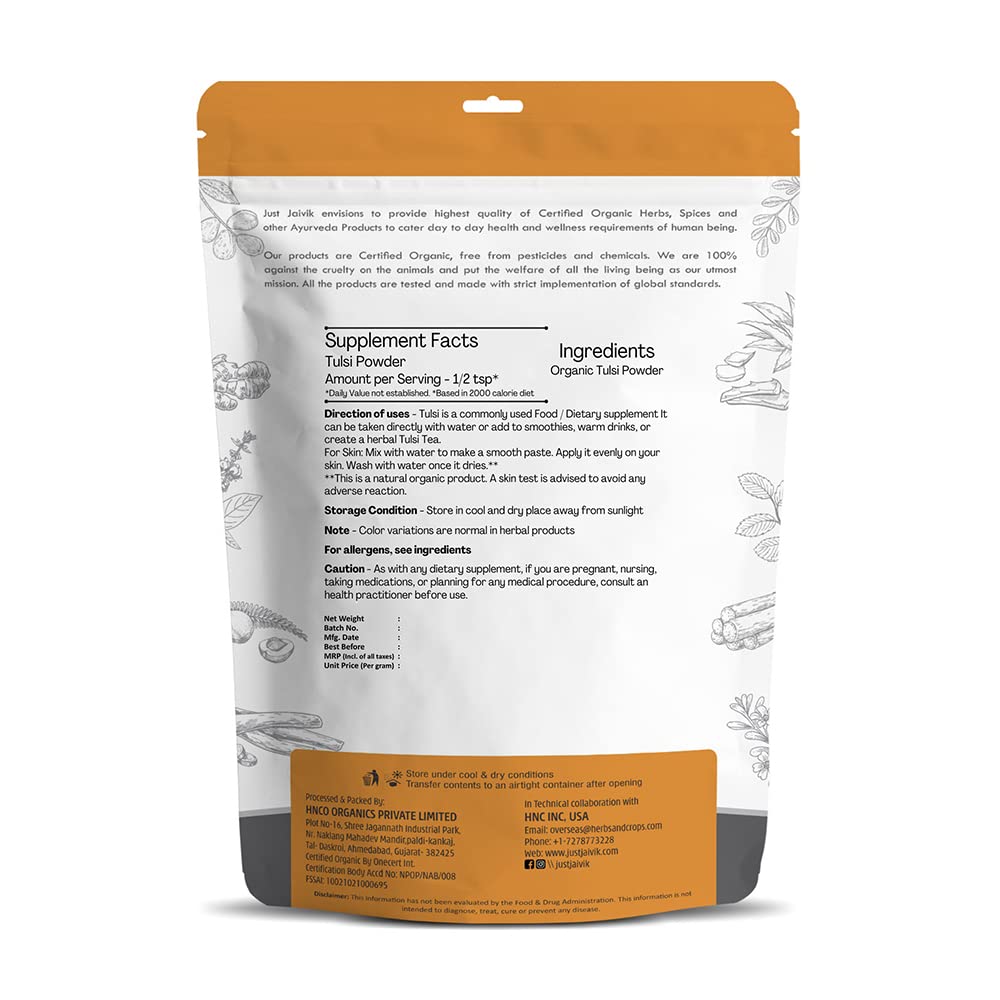 Just Jaivik Organic Tulsi Powder 2