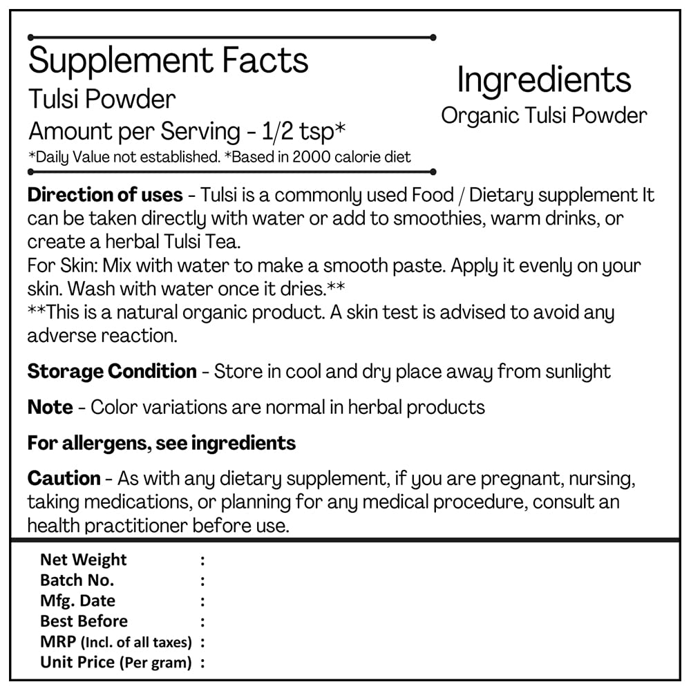 Just Jaivik Organic Tulsi Powder 3