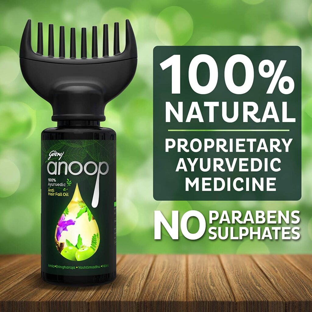 Godrej Anoop - 100% Ayurvedic Anti-Hair Fall Oil with Bhringraj and Amla (100ml) 1