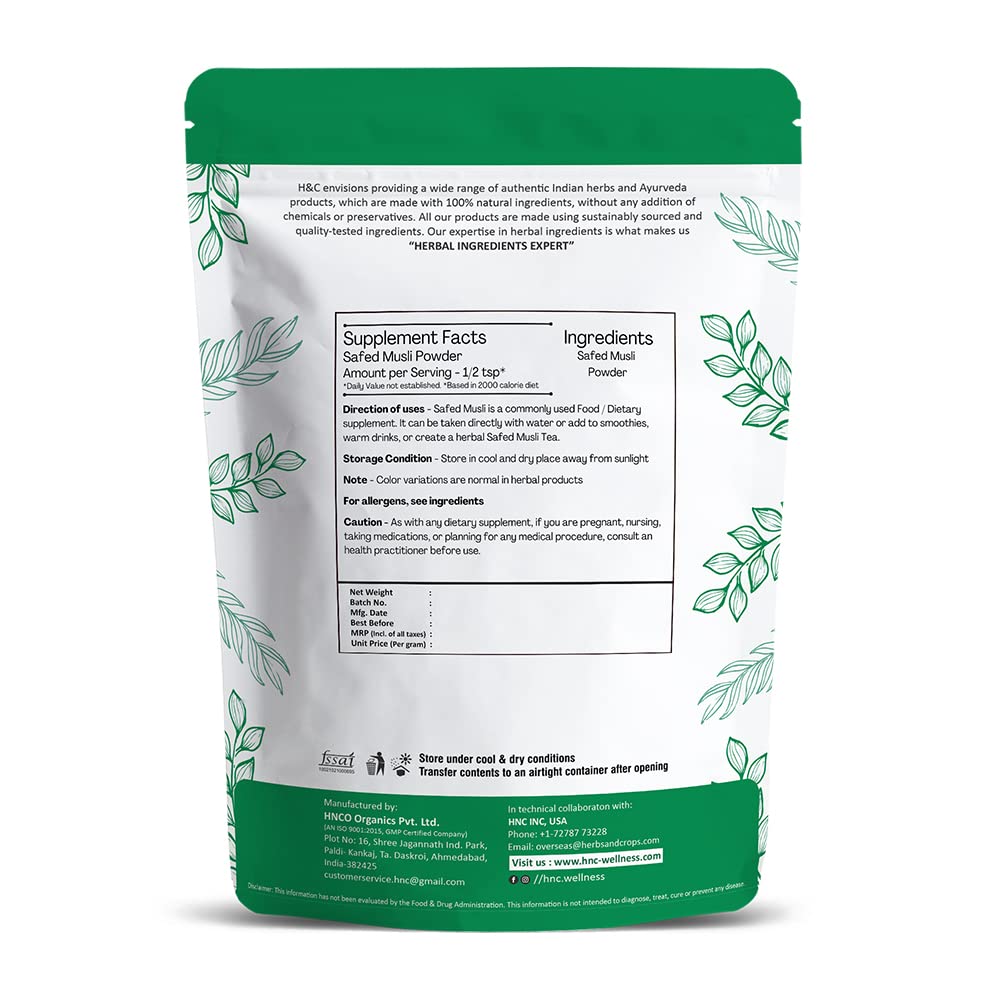 H&C Herbal Ingredients Wild Cultivated Safed Musli Powder 2