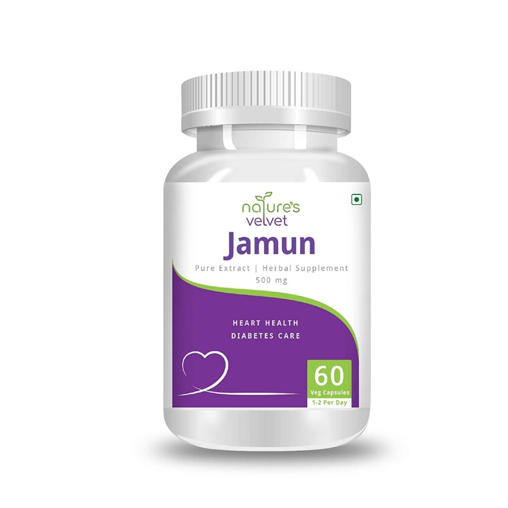 Natures Velvet Lifecare Jamun 500 mg, 60 Veggie Capsules 1