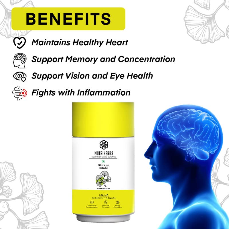 Nutriherbs Ginkgo Biloba 500mg 90 Capsules 5
