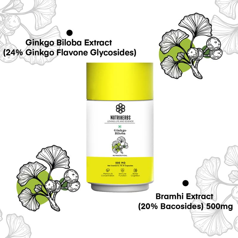 Nutriherbs Ginkgo Biloba 500mg 90 Capsules 6