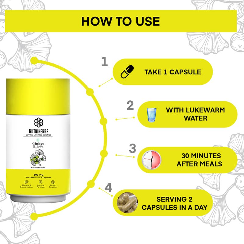 Nutriherbs Ginkgo Biloba 500mg 90 Capsules 7