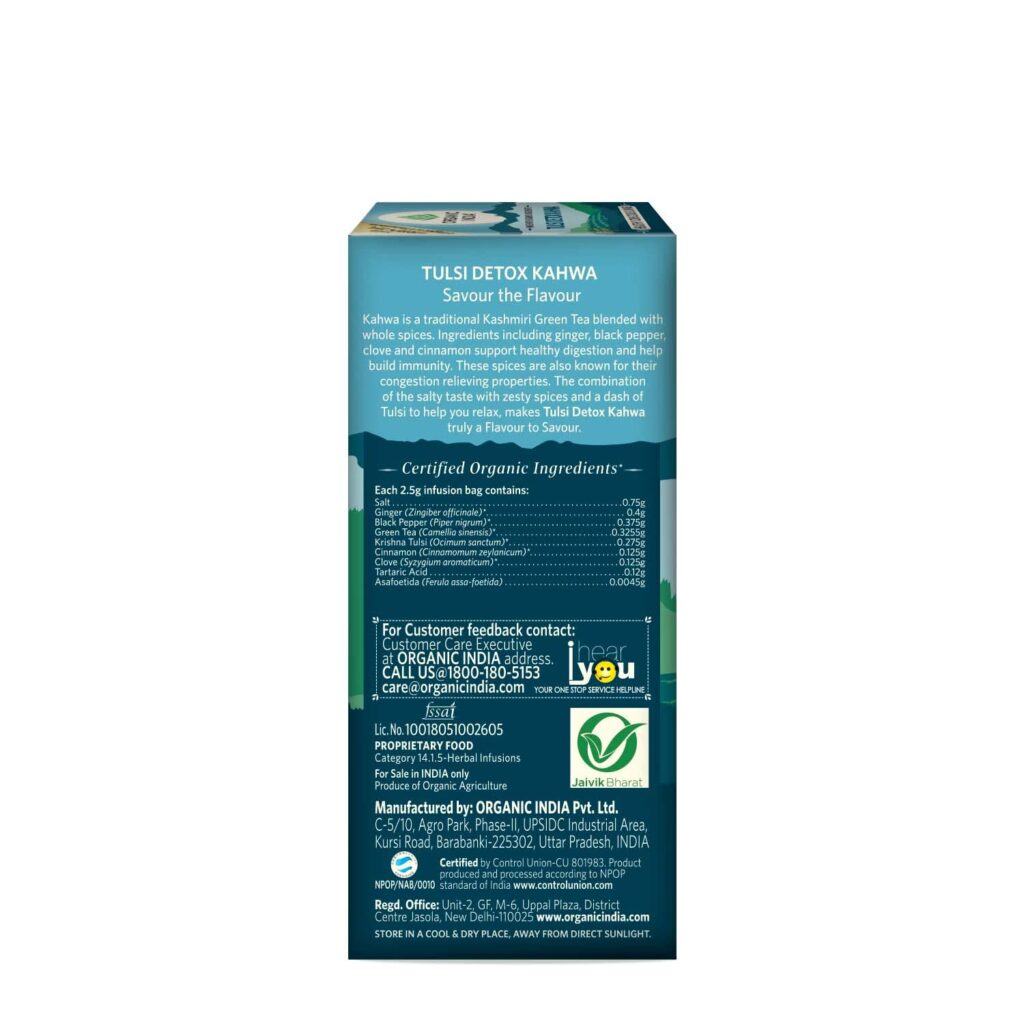 ORGANIC INDIA Tulsi Detox Kahwa 25 IB - 25 Tea Bags 3