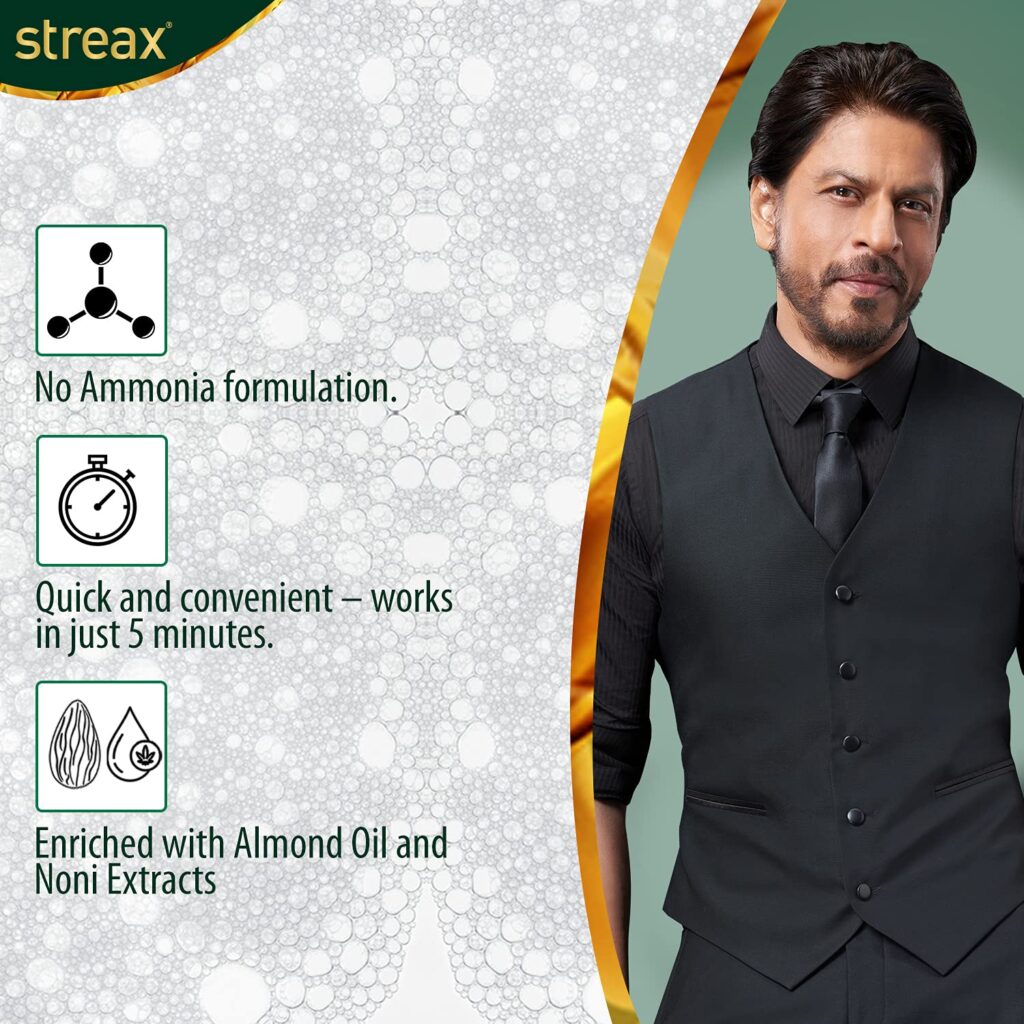 Streax Insta Shampoo Hair Colour Natural Black, 15ml (Pack of 10) 2